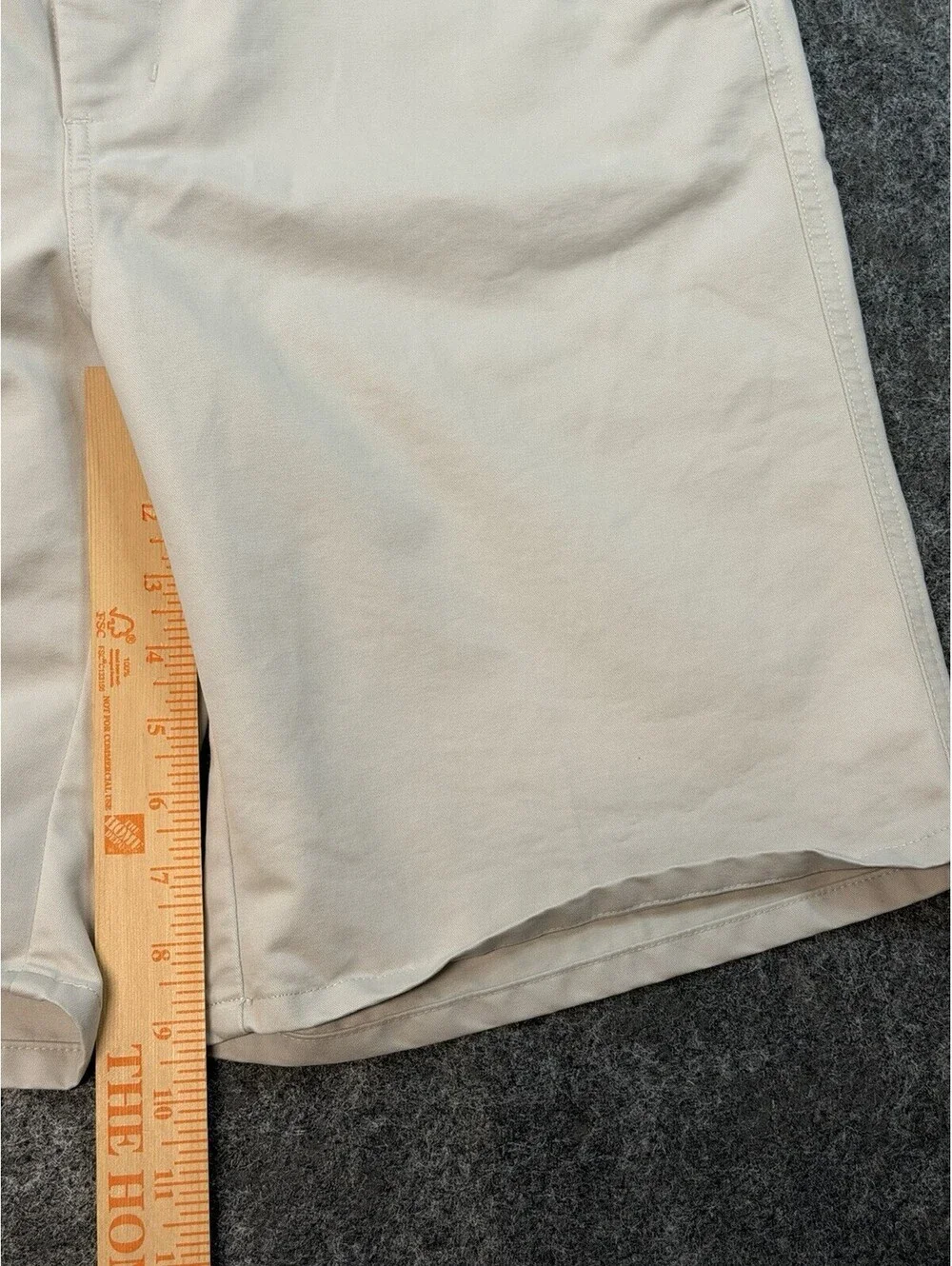 Haggar Mens 36 Beige Flat Front Performance Golf Chino Shorts Stretch